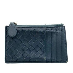 BOTTEGA VENETA Intrecciato Coin Case - Navy Leather P********* Coin Case